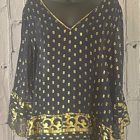 Calypso, St. Barth | Navy and Gold Tunic / Dress - Picture 7 of 14